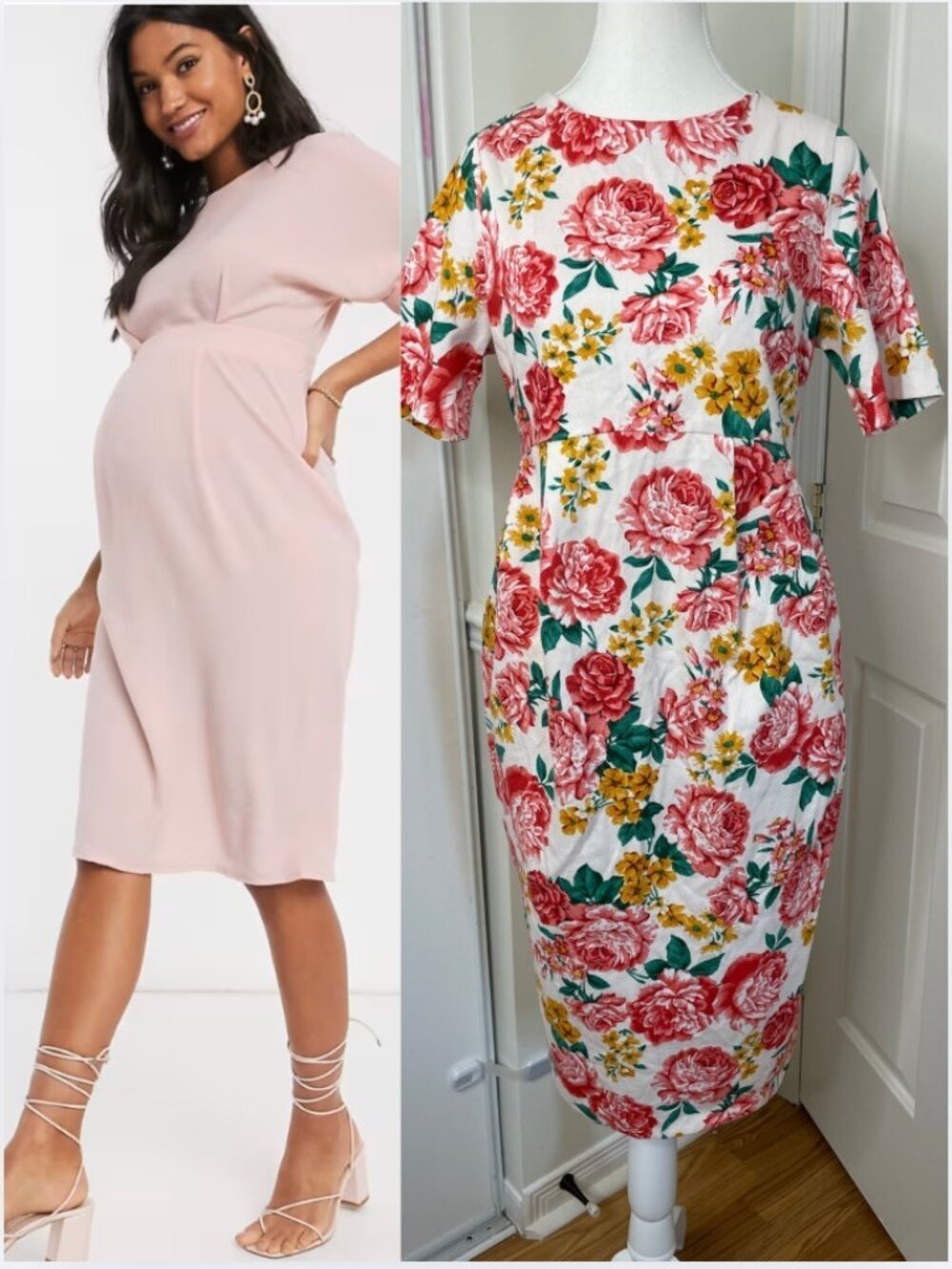 NWT ASOS Maternity Wiggle Floral Midi Dress 6
